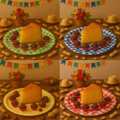 10~50 PRATINHOS FESTA JUNINA 18CM XADREZ ( SILVER FESTAS ) (CHOCO)
