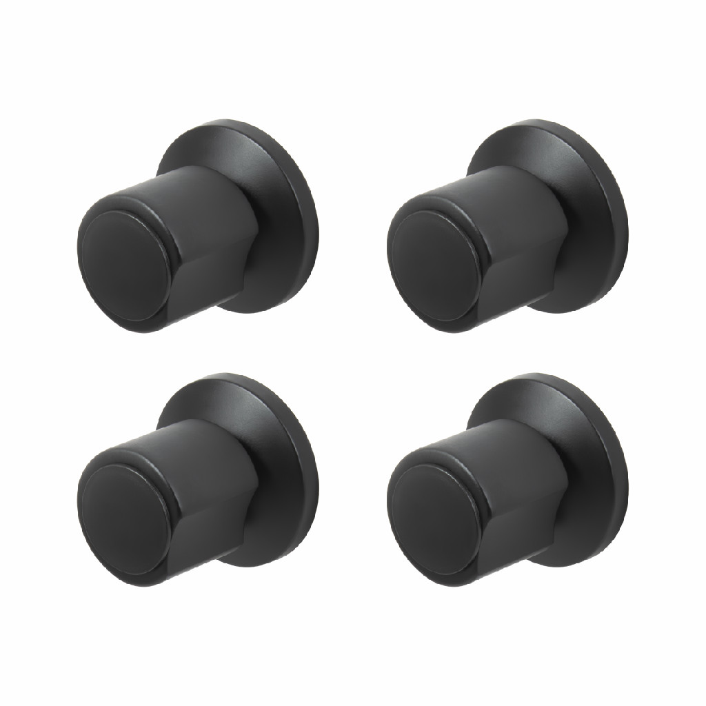 Kit 4 Acabamentos Para Registro 1/2 e 3/4 Preto Fosco C40 Padrão Deca e Docol