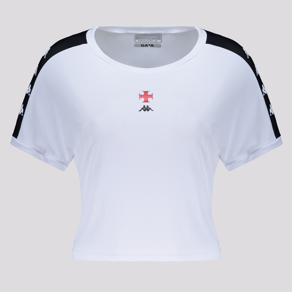 Cropped Kappa Vasco Supp Lee Feminino Branco e Preto em Oferta na Shopee