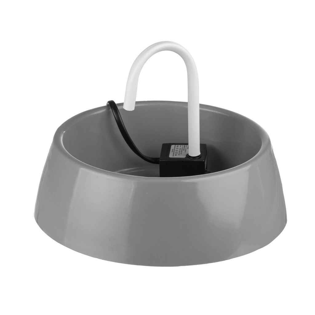 Bebedouro Fonte de Água Cinza Elevado Automático Com Filtro 3 Estágios Para Pet Cachorro Gato 1 Litro