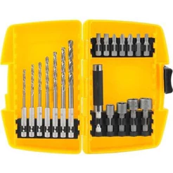 Jogo de Brocas e Bits 19 Peças Encaixe 1/4" Aço S2 Vonder