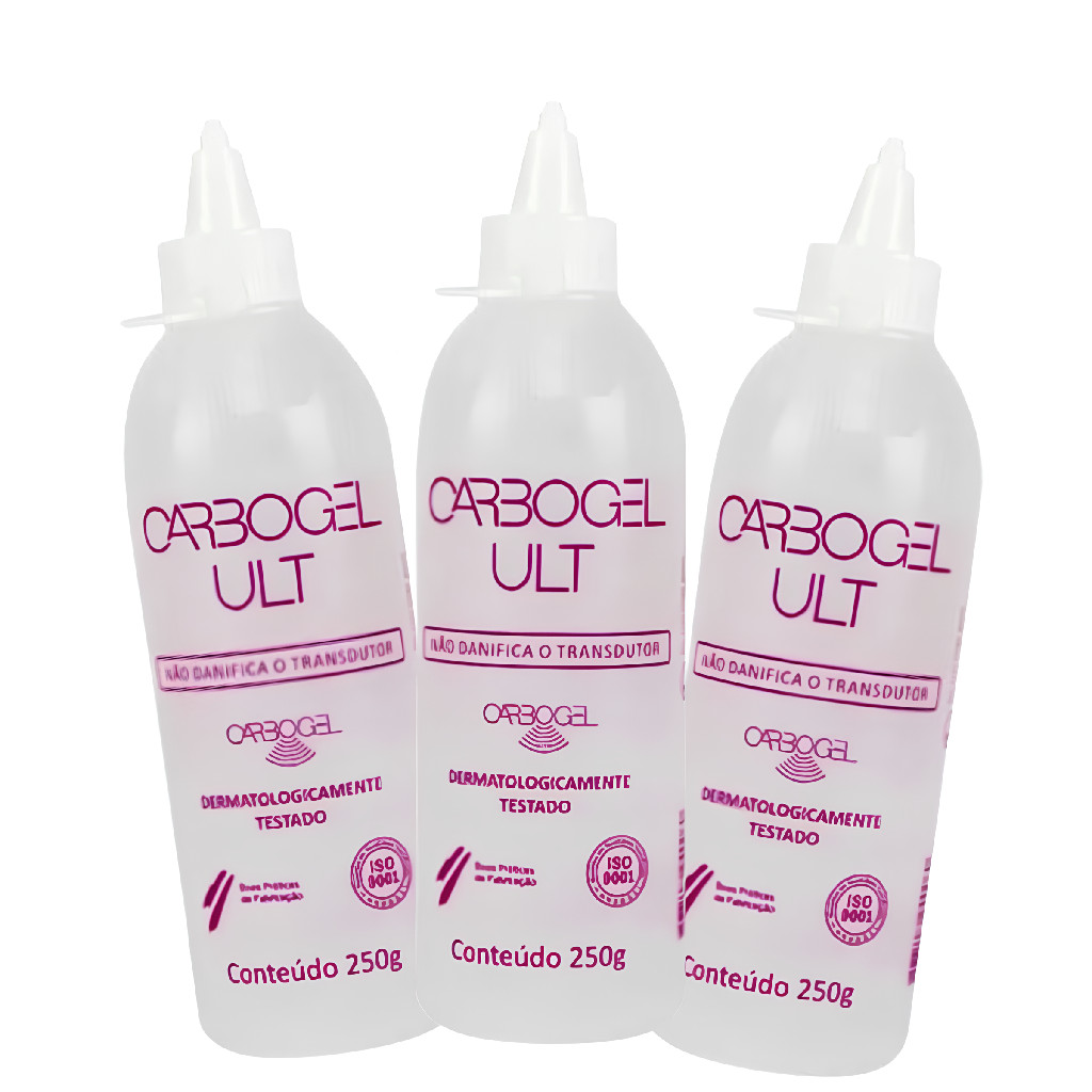 Kit Gel Condutor 250g Ultrassom Tens Fes 3 Und Alta Conducao Facil Uso Versatil Condutor