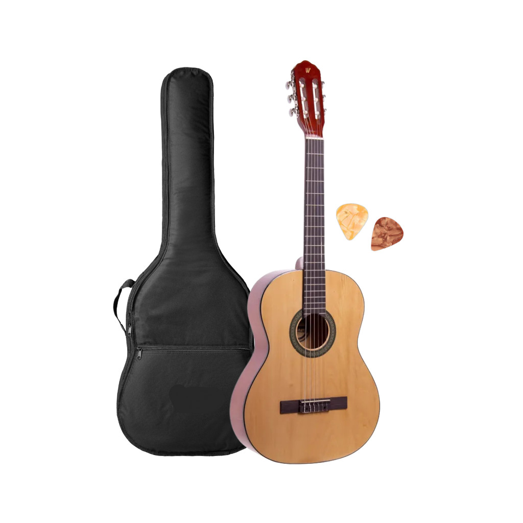 Violão Estudante Nylon Clássico Acústico Winner AW20 Destro Natural Brilhante Adulto + Capa