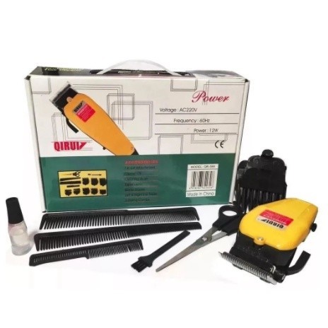 Máquina De Corta Cabelo Linha Profissional 110v/220v  Qirui QR-089 Amarela