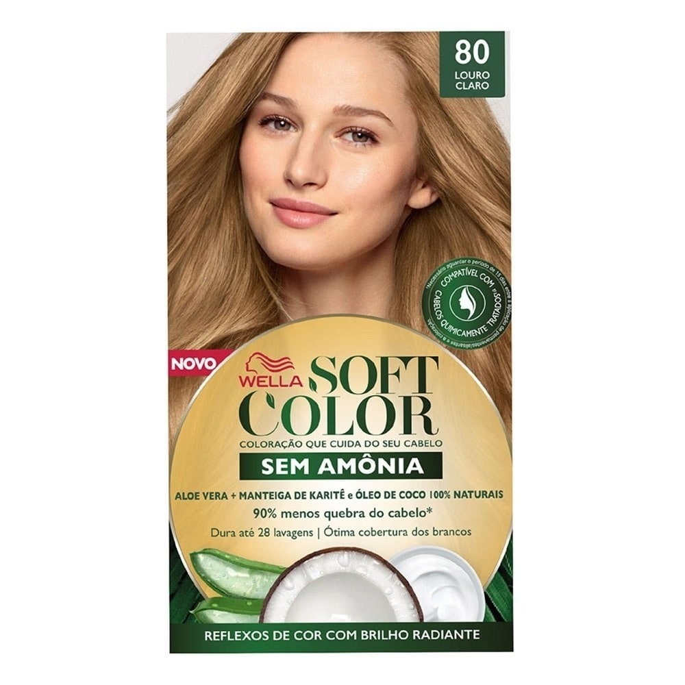 Tinta de Cabelo Soft Color 80 Louro Claro 35g em Oferta na Shopee
