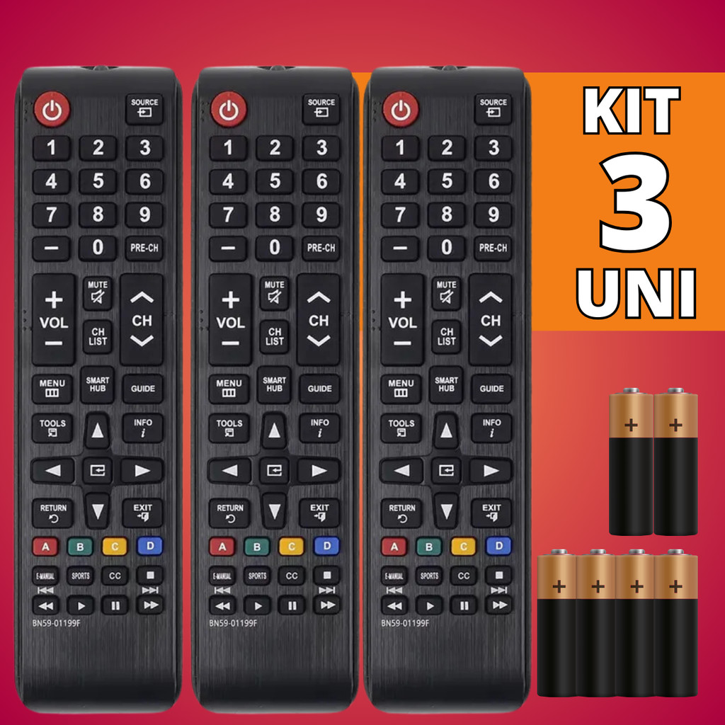 Kit Controle Remoto Compatível Com Samsung Tv 4K Smart Hub - Escolha Seu Kit