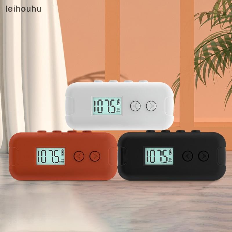 leiho Bolso Rádio FM Portátil 50-108MHZ Receptor De Áudio Com Display LCD Esportes Ao Ar Livre Rádios Portáteis