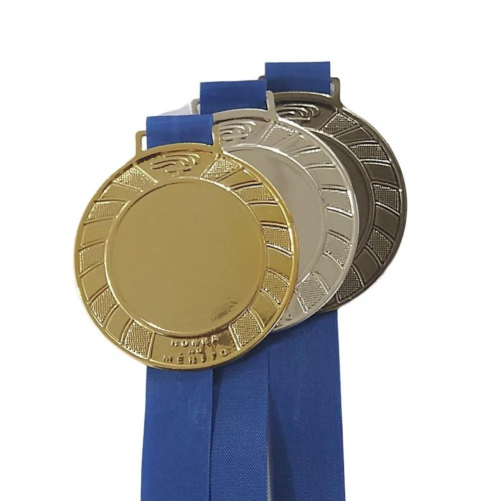 Kit 60 Medalhas Personalizáveis 43mm Centro Liso Esportes Futebol Vôlei Basquete Gincana Campeonato Futsal Pódio Esporte