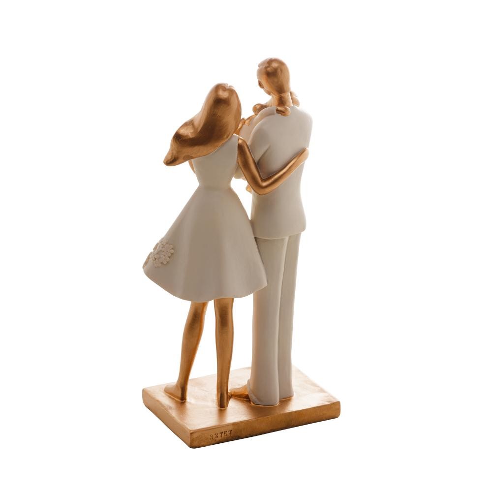 Detalhes do Figura Decorativa Família Wolff de Resina Branco 9cm x 20cm