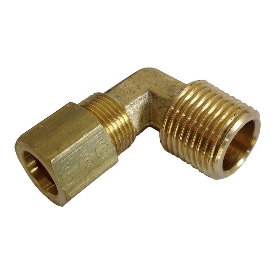 Cotovelo Latão Tubo Cobre Tecalon 1/4  X 1/4  Rosca - 5 Pç