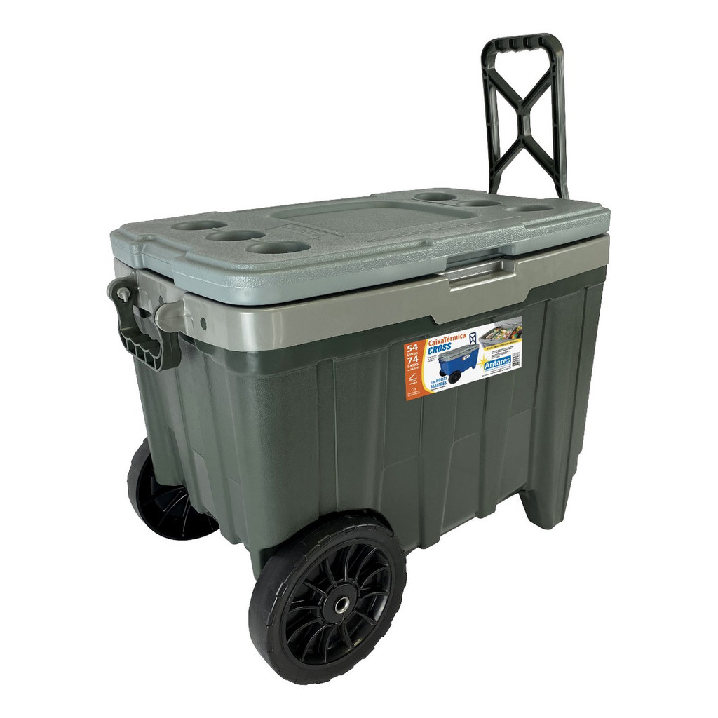 Caixa Térmica Coller 54l Rodas Grandes Praia Camping Antares