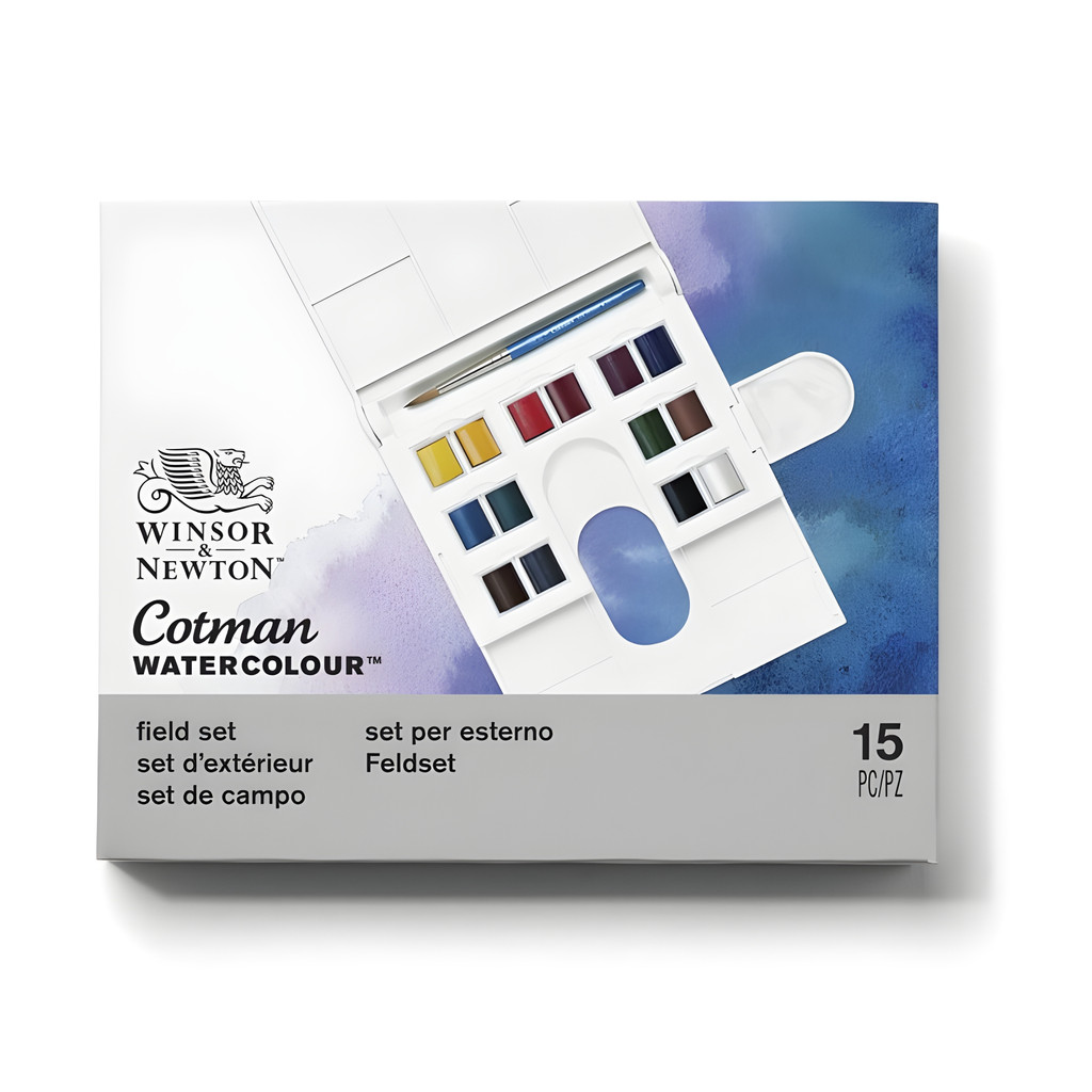 Estojo Aquarela Field Set Pastilha Winsor & Nilton 15 Pçs