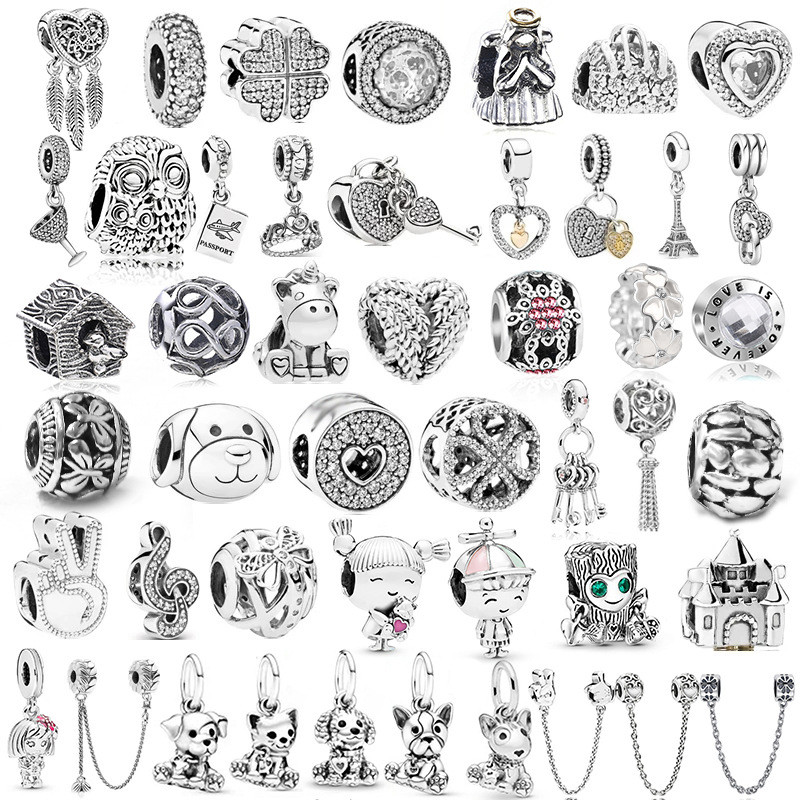 925 Pingente de Prata Charme Coruja Pulseira Acessórios Crianças Animal Colar Pingente DIY...