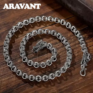 Aravant 925 Prata Retro Dragão Colar Corrente Para Homens Mulheres Moda Jóias em Oferta na Shopee