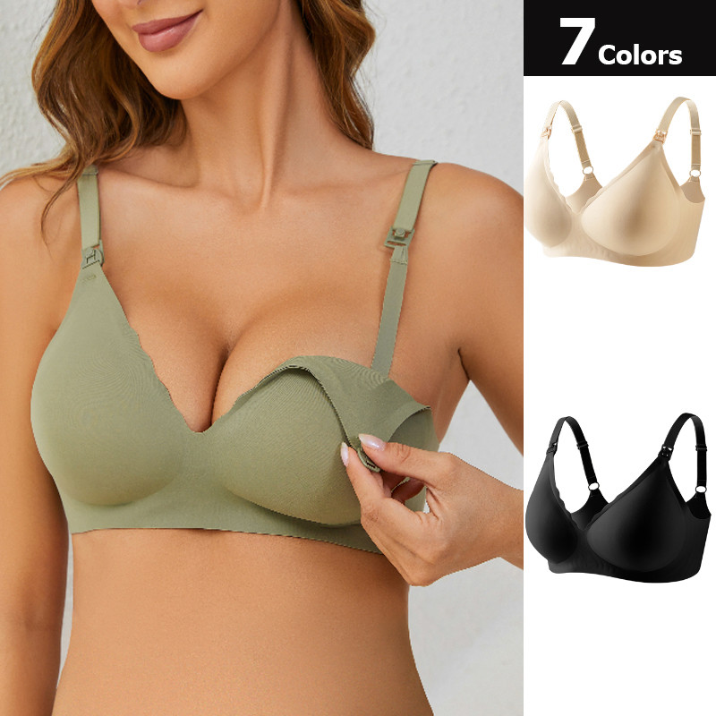 Sutiã De Amamentação Para Maternidade Sutiã De Enfermagem Sem Costura Geléia Borracha Macia anti-Flacidez push-up