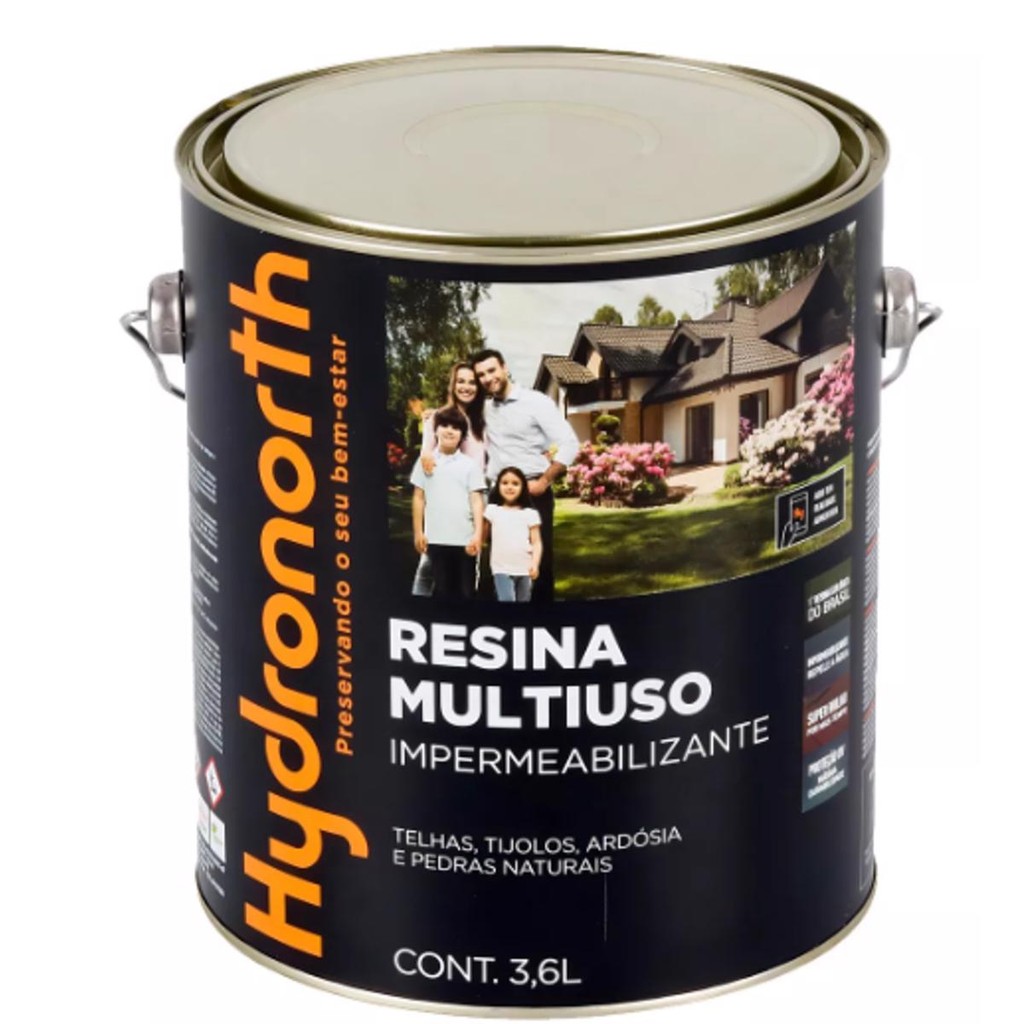 Resina Multiuso Base Solvente Cor Incolor Brilhante 3,6L Hydronorth em Oferta na Shopee