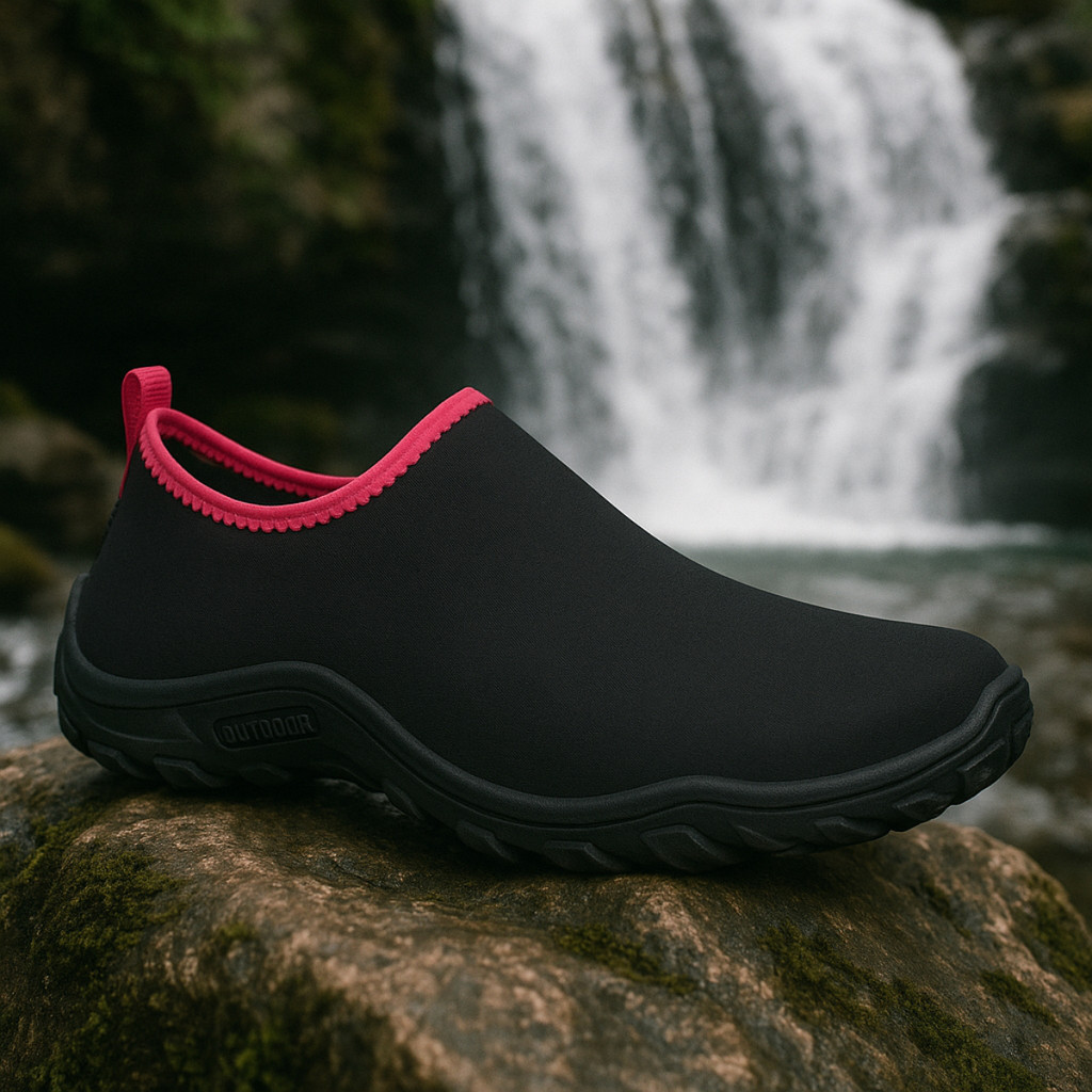 Sapatilha Aquática Feminina / Unissex Neoprene Impermeável Esportiva Pesca Preto Com Rosa