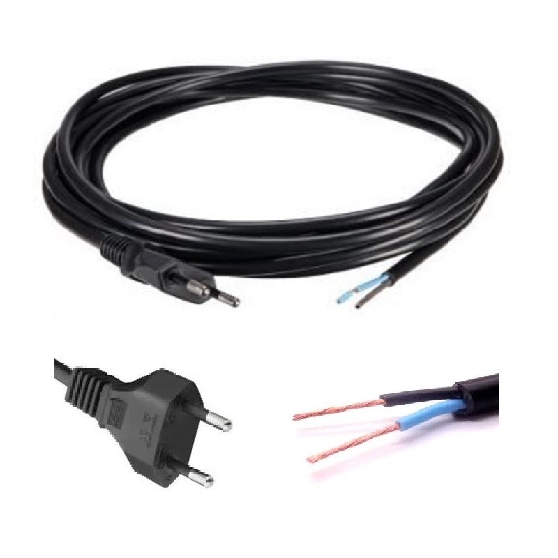 Cabo Força com Plugue Injetado PP 2x0,75 mm² 2m Reto