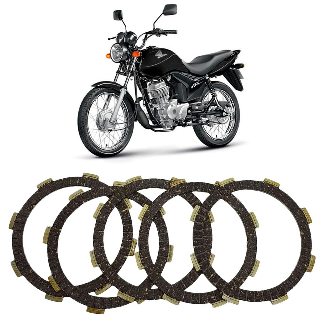 Kit Disco Embreagem CG 160 NXR 160 Bros XRE 190 8 Estrias em Oferta na Shopee