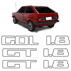 Adesivo Lateral e Traseiro Gol Gt 1.8 1984/1986 Volkswagen