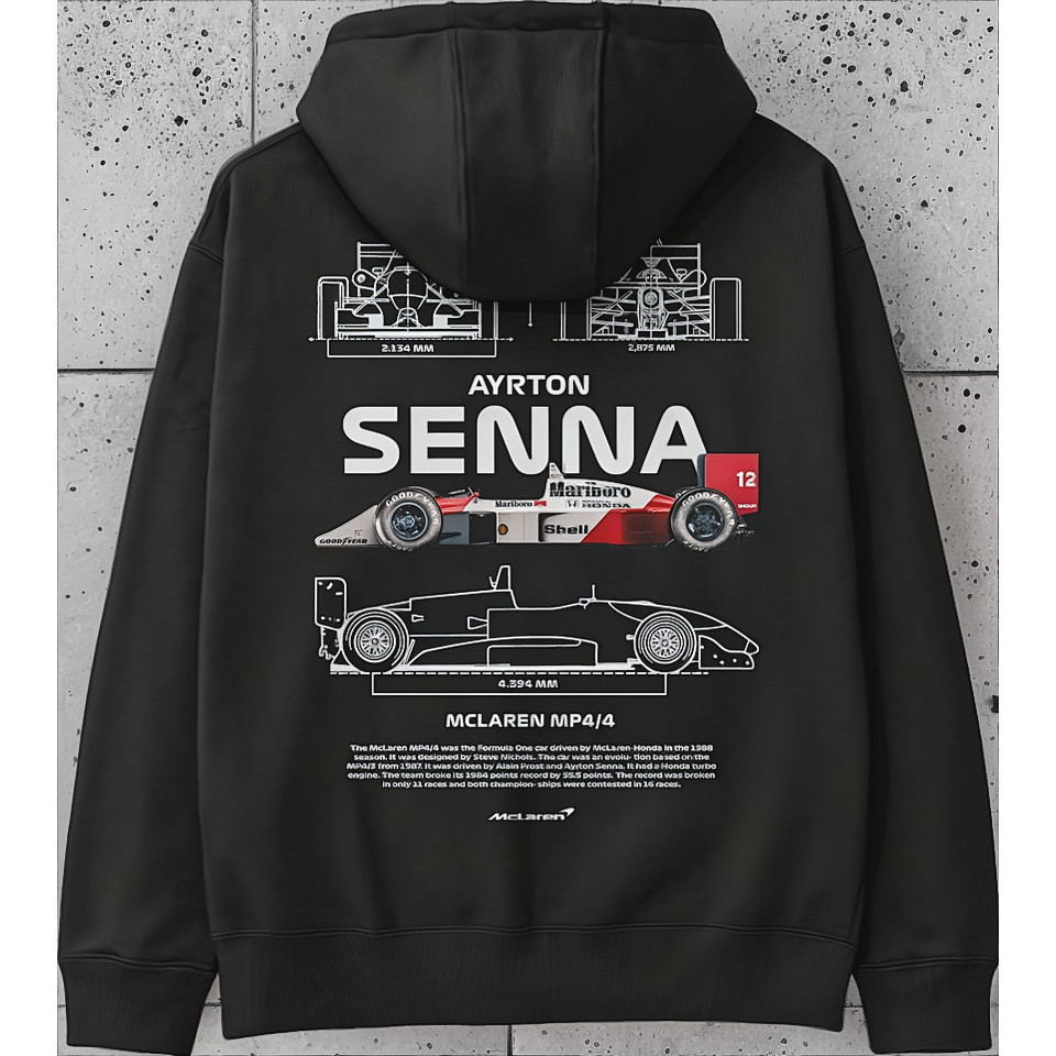 Blusa Moletom Carro Formula 1 Ayrton Senna Lançamento Blusa de Frio Casual Unissex Casaco Flanelado Feminino Masculino