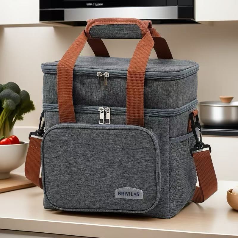 Bolsa Térmica De 2 Camadas Porta Marmita Bebida De Grande Capacidade Adequada Para Piquenique em Oferta na Shopee
