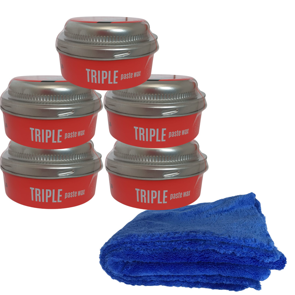 Cera De Carnauba Triple Paste Wax 300g 5 Unid + Microfibra