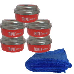 Cera De Carnauba Triple Paste Wax 300g 5 Unid + Microfibra