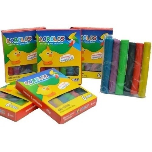 KIT  Massinha de Modelar - 6 Cores 68.5gr em Oferta na Shopee