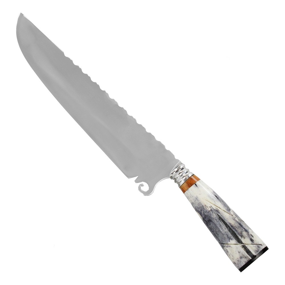 Faca Assador Magaiver 3.0 10'' Cabo Resina Osso Cinza - Alma Campeira
