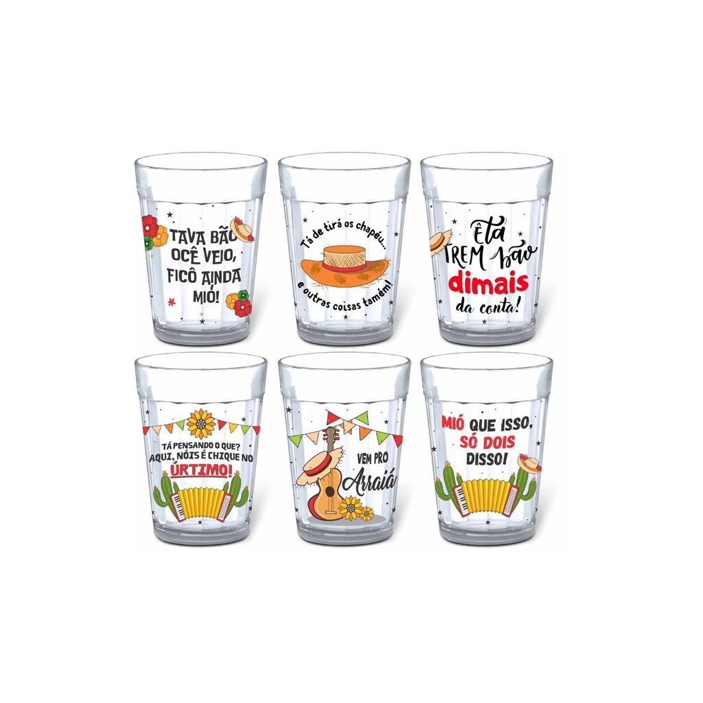 6 Copos Americanos Festa Junina 190 ml
