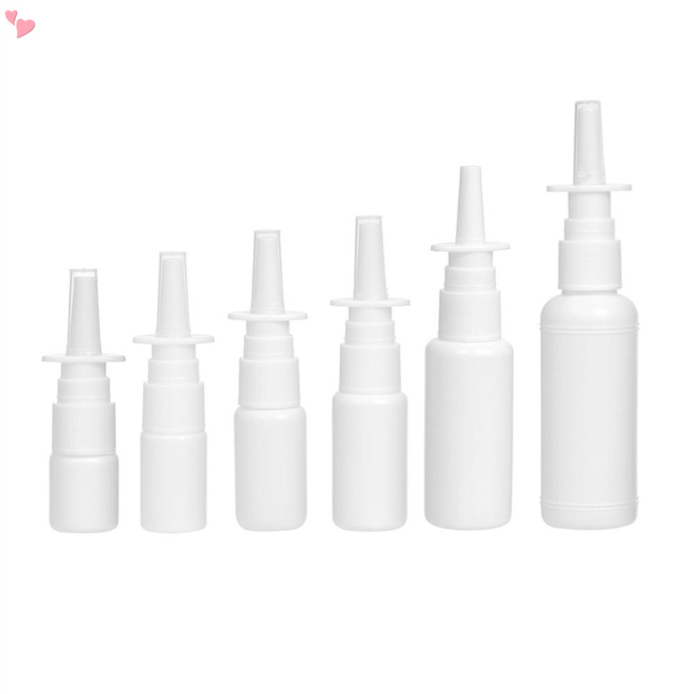 5-50ml Branco Vazio Plástico Garrafas De Spray Nasal Bomba Pulverizador Névoa Nariz Garrafa Recarregável Para Aplicações