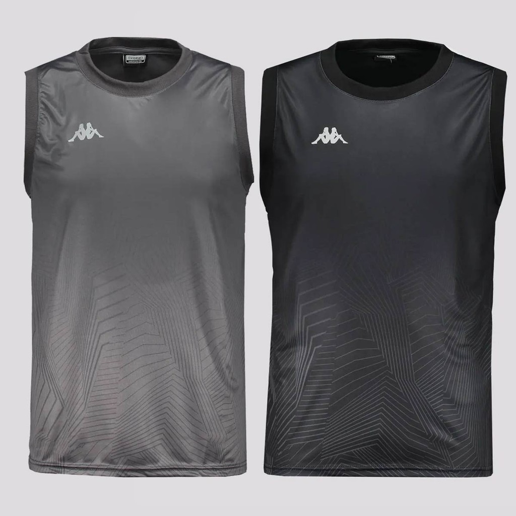 Kit 2 Regatas Kappa Nuuk Preta e Cinza em Oferta na Shopee