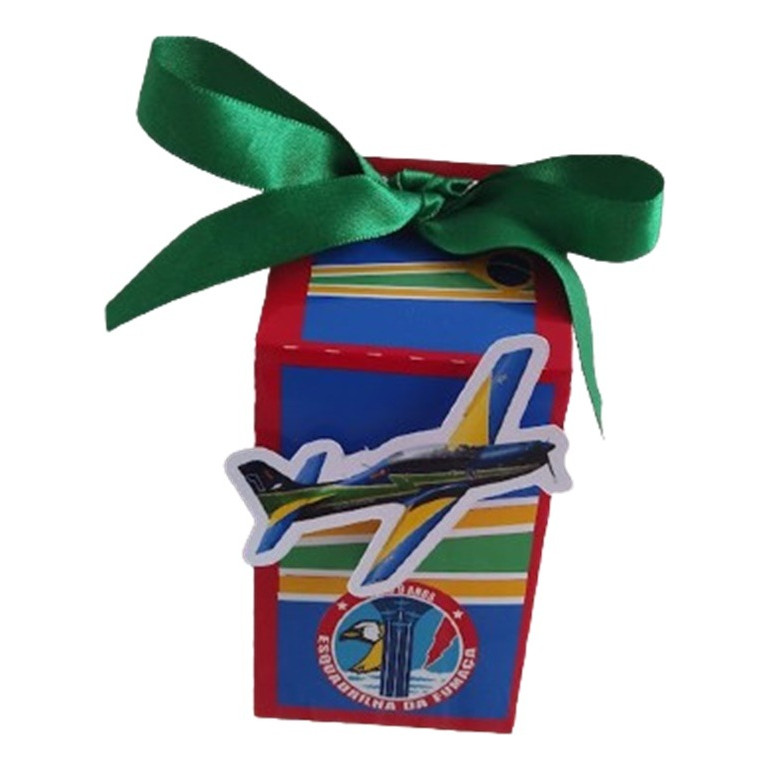 Lembrancinha Esquadrilha da Fumaça - Caixa Milk Personalizada Festa Avião Kit 10 Unidades Decoração Aniversário