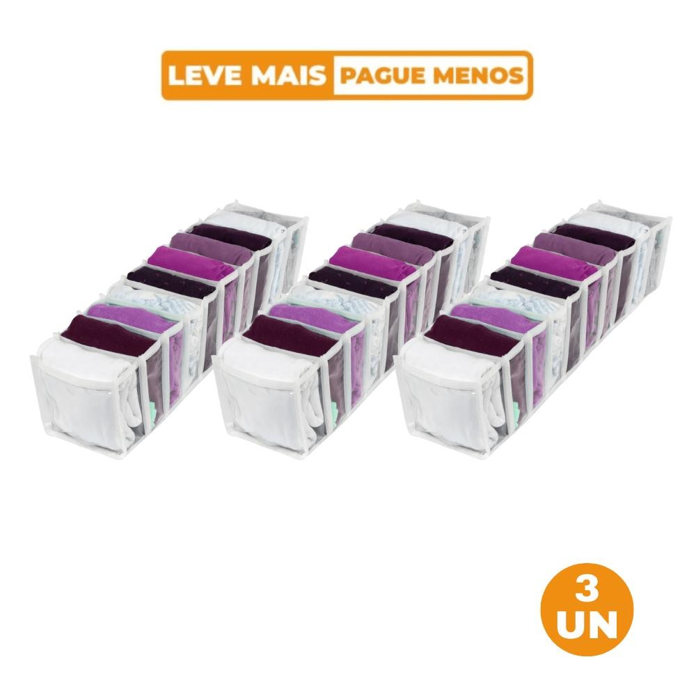 Kit 3 Organizador de Gavetas Flexível Colmeia Pequena 10 Divisórias My Closet Ordene em Oferta na Shopee