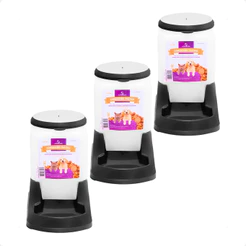 Kit 3 Comedouro Pratico Alvorada 3 Litros - Preto