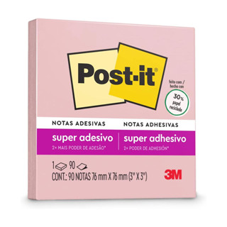 Bloco de notas super adesivas Pos-it Sal Rosa 76x76mm 90 folhas 3M em Oferta na Shopee