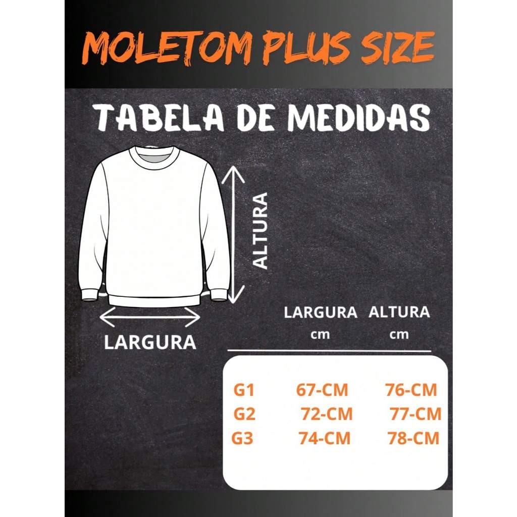 Detalhes do Moletom Feminino Plus Size Gola Careca Preto – 