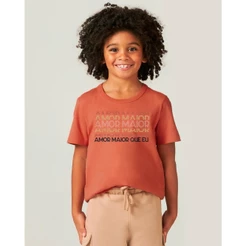 Camiseta Infantil Unissex Amor Maior Malha Orgânica