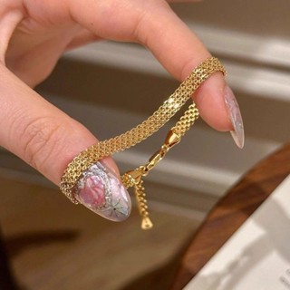 Pulseira De Aço De Titânio Que Não Desbota , Ouro Tecida , Retrô , Joias De Alta Qualidade , Presente , Atacado em Oferta na Shopee