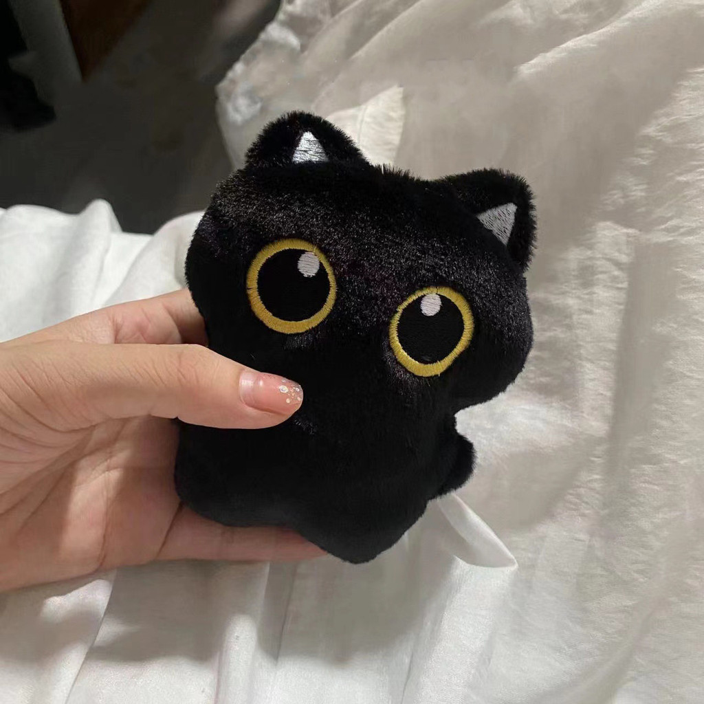 10cm Bonito Gato Preto Brinquedo De Pelúcia Boneca Pequeno Pingente Fofinho Travesseiro Almofada Ins Para Menino Menina  em Oferta na Shopee