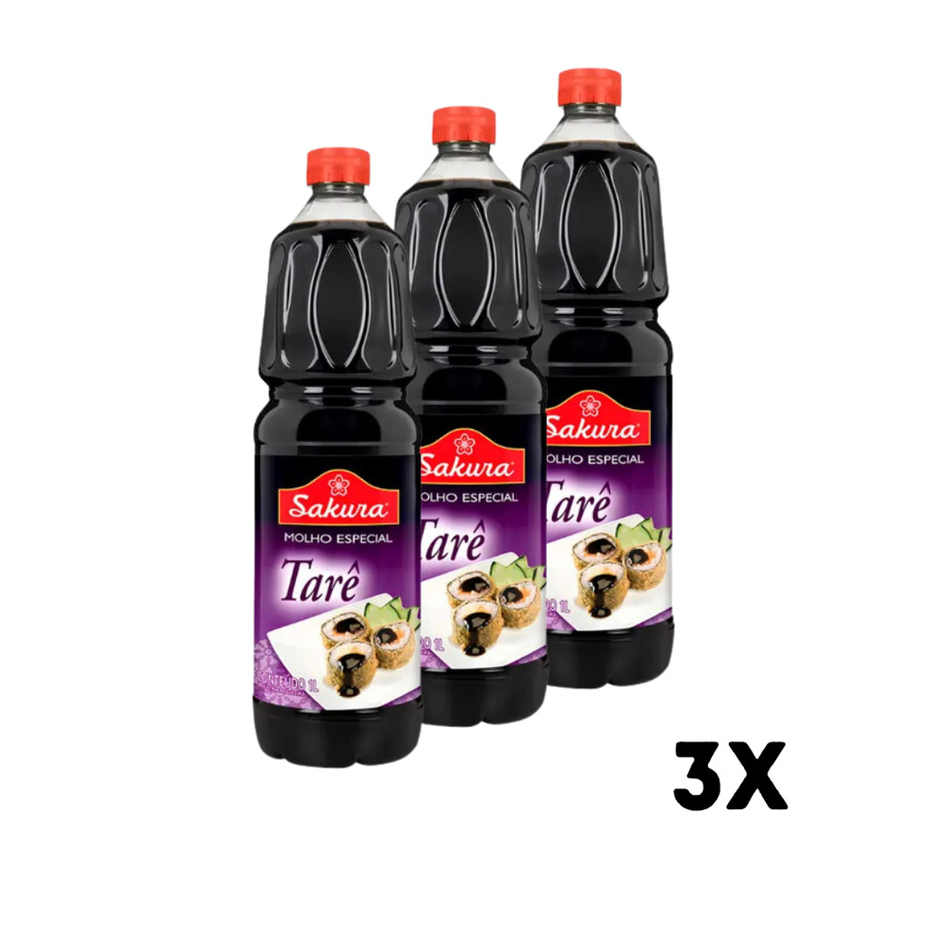 Kit Com 3 Molho Tarê 1L - Sakura em Oferta na Shopee