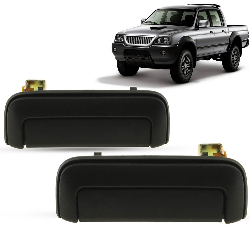 Par Maçaneta Externa Porta Dianteira Mitsubishi L200 Pajero Sport Outdoor 2003 2004 2005 2006 2007 2008 2009 2010 11 12