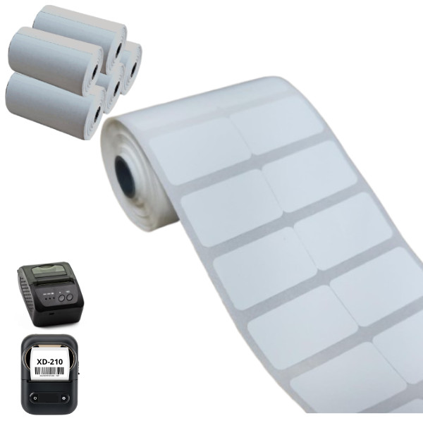 5 rolos etiqueta 15x25 dupla para impressoras XD-210 PT260 em Oferta na Shopee