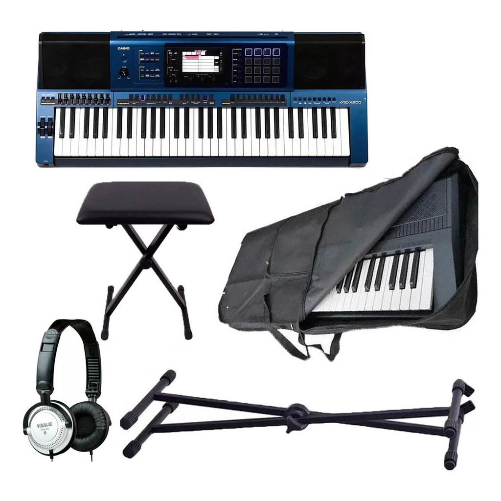 Teclado Arranjador Casio Mz-x500 61 Teclas Suporte Capa Fone