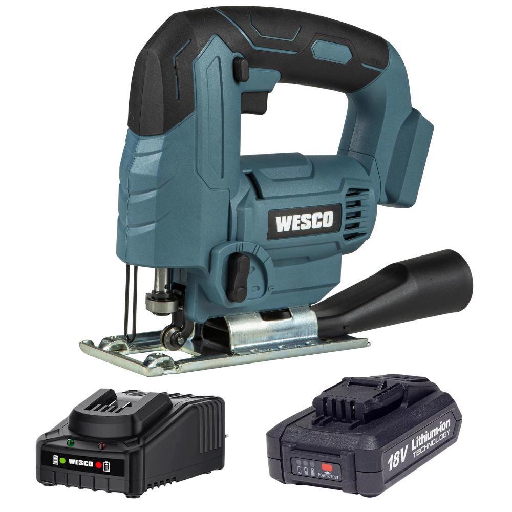 Serra Tico Tico à Bateria 18V com Carregador e Bateria 2.0 Ah WESCO em Oferta na Shopee