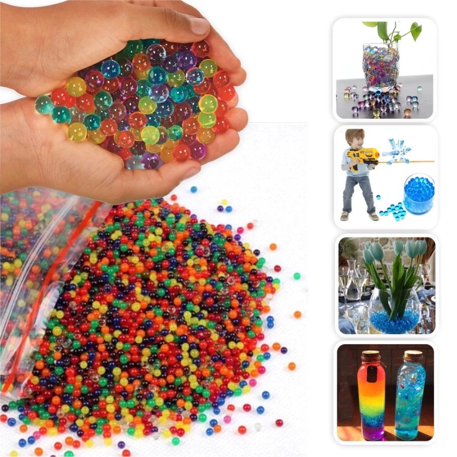Kit 5mil 25g/10mil 50g/20 Mil 100g Bolinhas Gel Hidrogel colorido 7-8mm Bolas Orbeez Cristal BBs Brinquedo