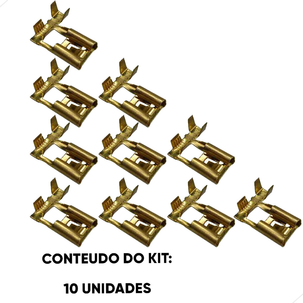 Kit Terminal Bandeira 7.7 - Com Trava - 10 Unidades (kt10ete7032) 71616 em Oferta na Shopee