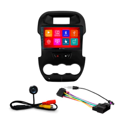 Kit Multimídia 9 Pol Ranger 2010 2011 2012 2013 2014 Android Auto CarPlay Qa+ 2 Din Preto Espelhamento Android Ios