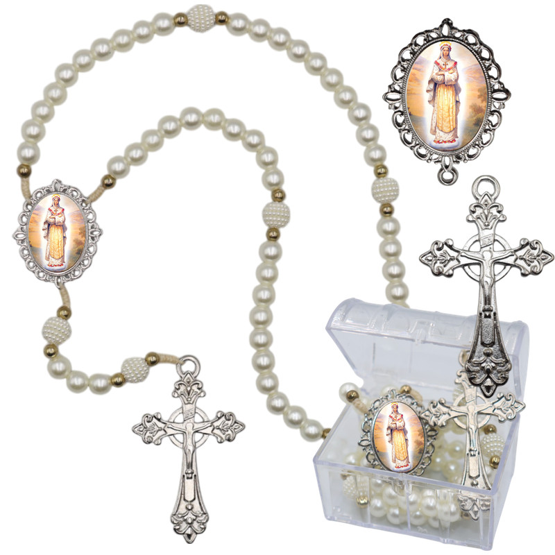 Terço Luxo Nossa Senhora Salete Rosario Oração Perolas